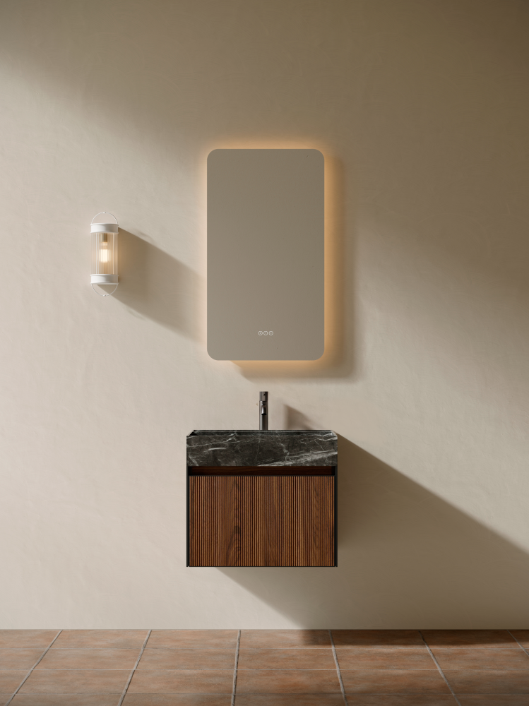 Тумба c раковиной AltroBagno Pino 600 Walnut/Italian Grey