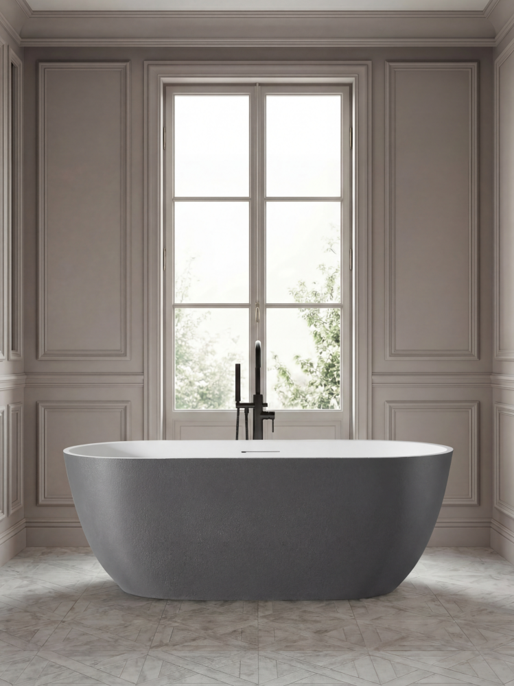 Ванна из искусственного камня AltroBagno Bruna 090205 Cement Grey & White