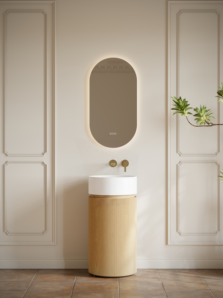 Тумба с раковиной AltroBagno Chia 450 Natural Oak/Matte White