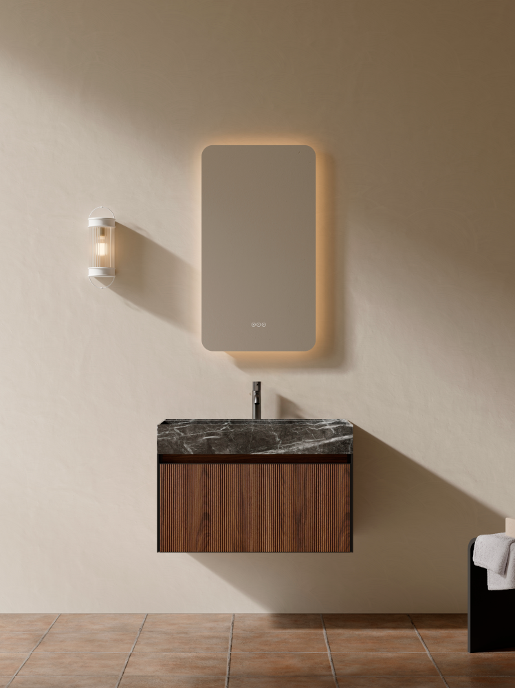 Тумба c раковиной ALTROBAGNO Пино (Pino) 800 Walnut/Italian Grey