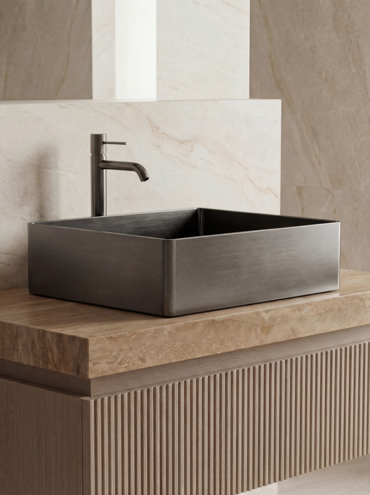 Раковина ALTROBAGNO Аккордо (Accordo) 001010 MtGr из нержавеющей стали