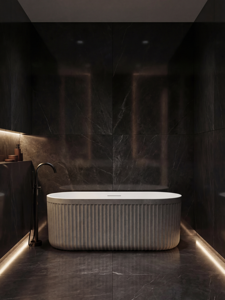 Ванна из искусственного камня AltroBagno Gianni 090215 Cement Grey & White