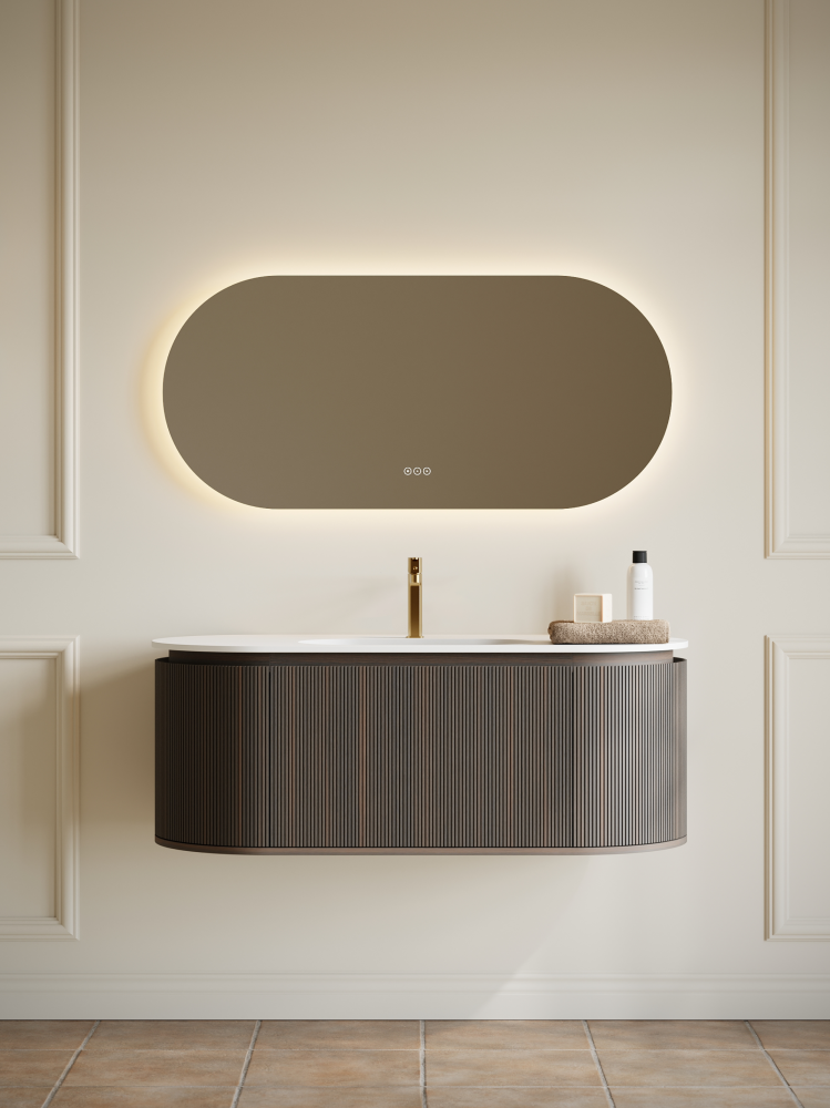 Тумба с раковиной AltroBagno Calenella 1200 Smoked Oak/White