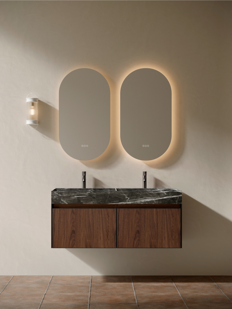 Тумба c раковиной ALTROBAGNO Пино (Pino) 1200 Walnut/Italian Grey