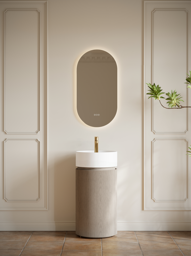 Тумба с раковиной ALTROBAGNO Чиа (Chia) 450 Velet Beige Oak/Matte Wt