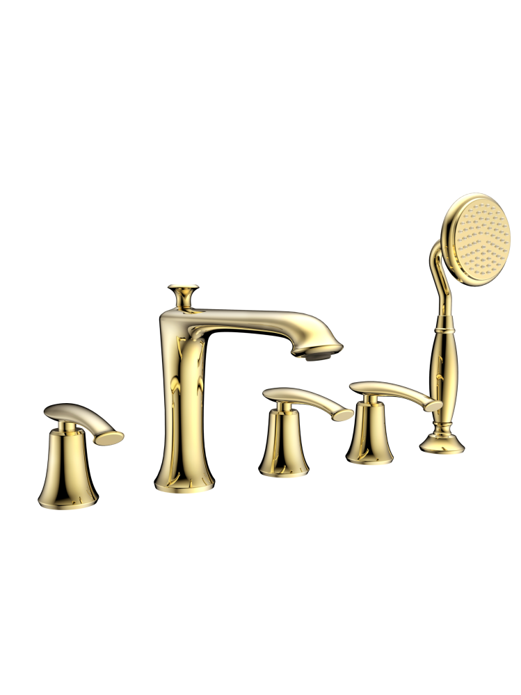 Смеситель на борт ванны с душем AltroBagno Beatrice 020103 Or