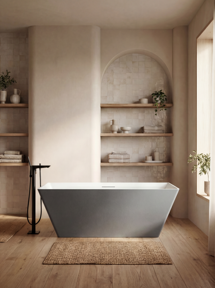 Ванна из искусственного камня AltroBagno Francesca 090105 Cement Grey &White