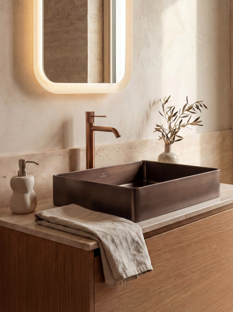 Раковина ALTROBAGNO Астро (Astro) 001020 BrAn из нержавеющей стали