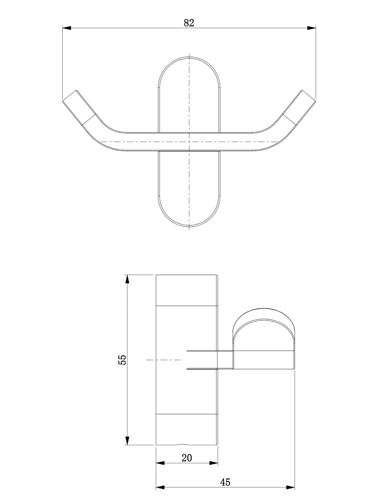 Крючок двойной ALTROBAGNO Люминозо (Luminoso) 081021 MB