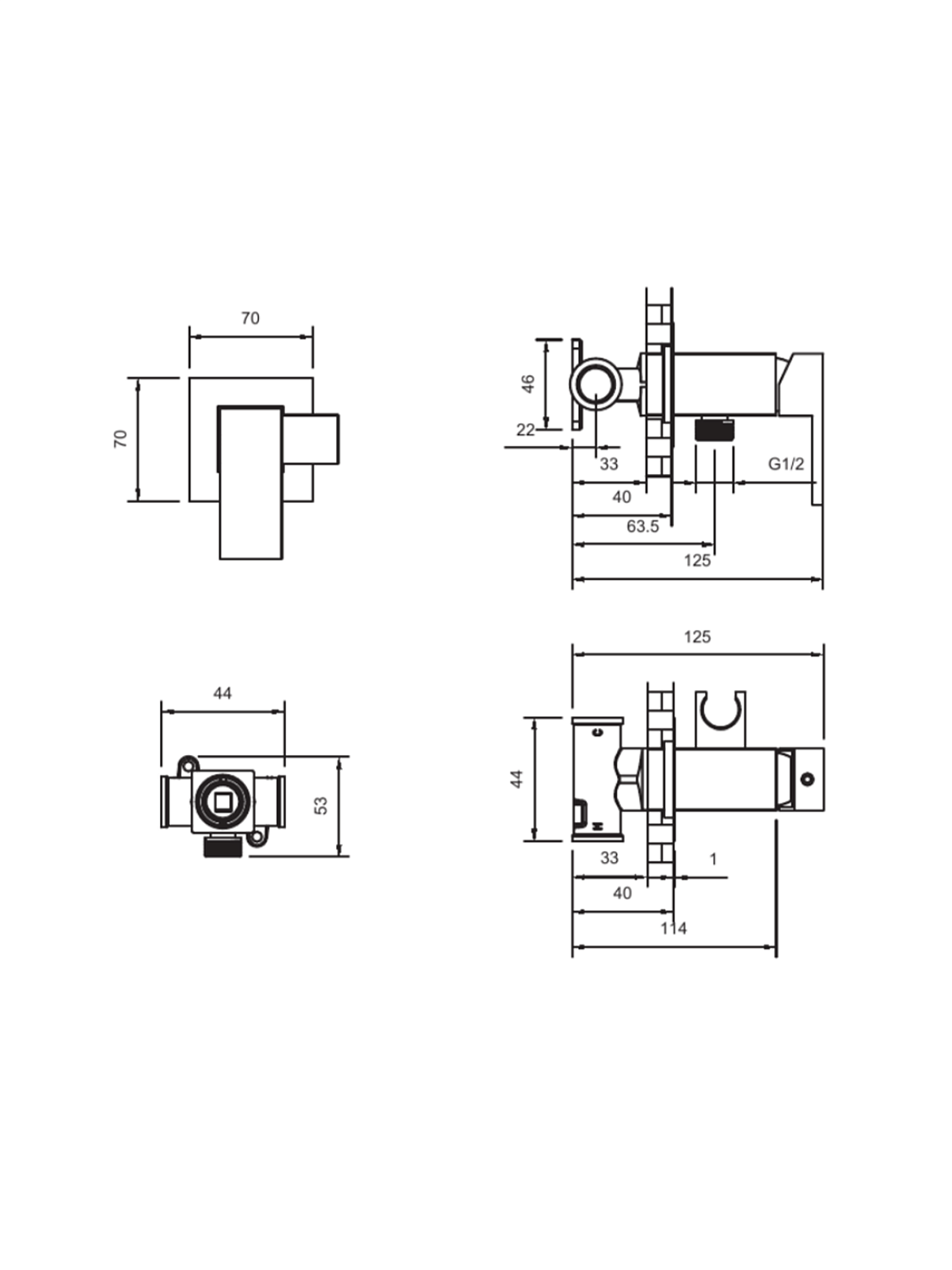 Встраиваемый гигиенический душ AltroBagno BM 060121 GM