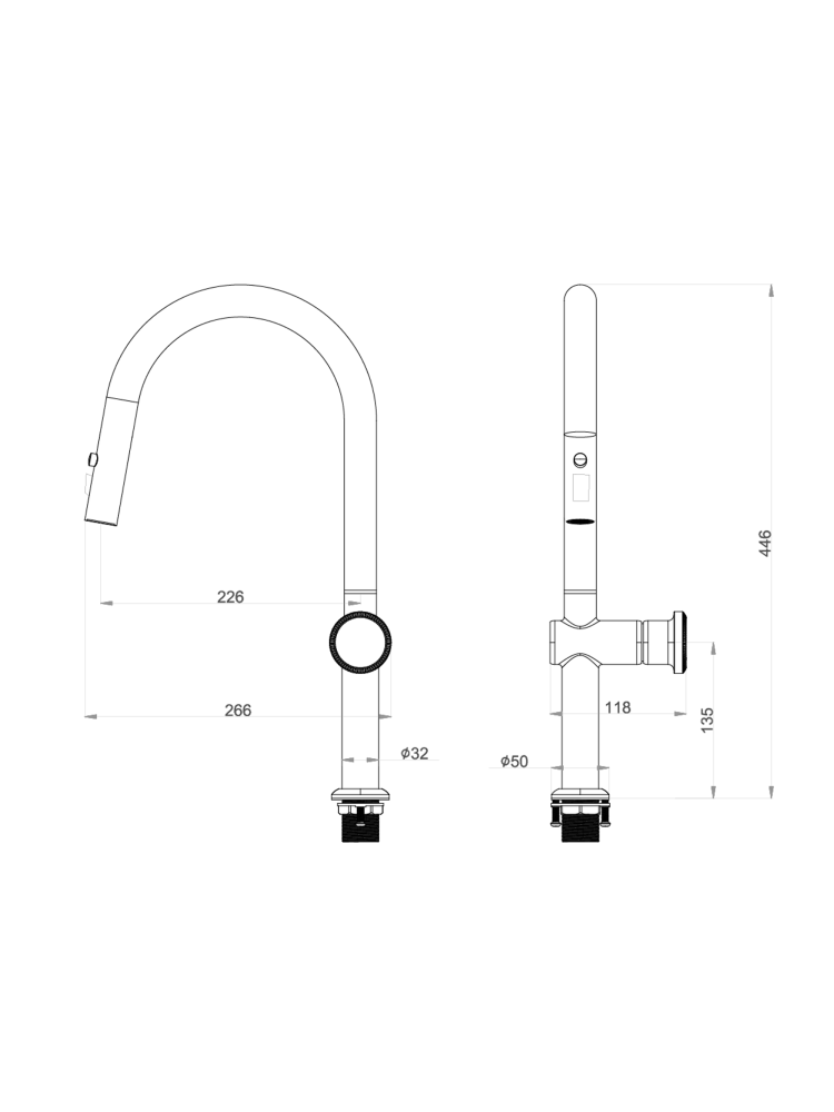 Смеситель для кухни с выдвижным изливом ALTROBAGNO Рикко (Ricco) 050207 Cr