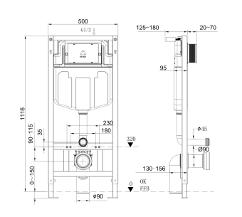 Инсталляция для унитаза AltroBagno PCC 616A