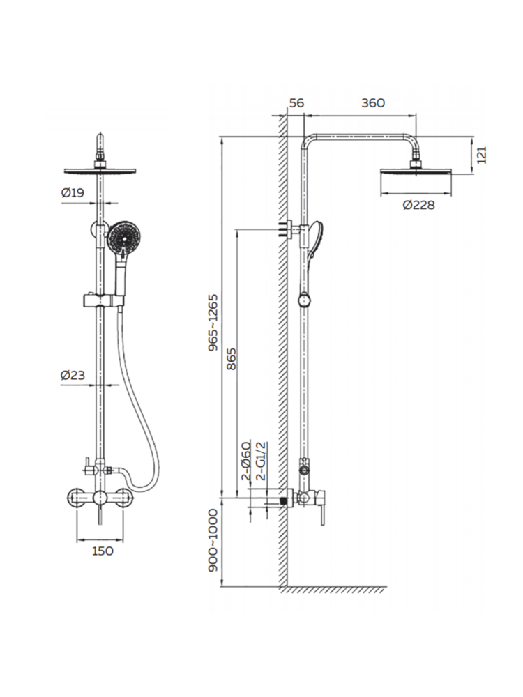 Душевая система AltroBagno Intento 030104 Cr