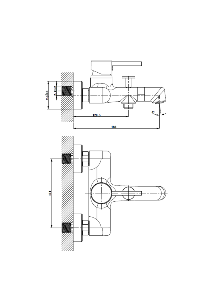 Смеситель для ванны AltroBagno Metropoli 0219 OrSp