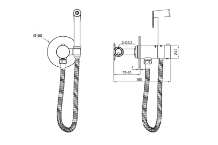 Гигиенический душ с термостатом AltroBagno Oggetto 060406 Ni