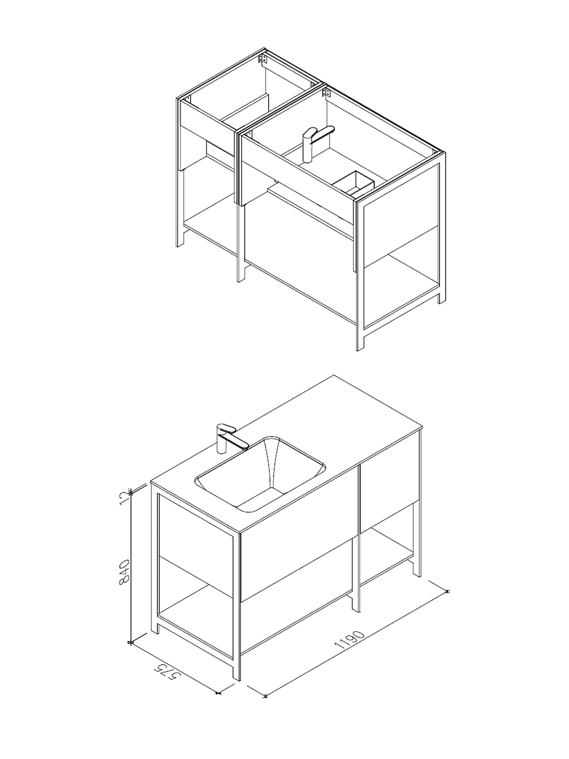 Тумба с раковиной AltroBagno Forlì  1200