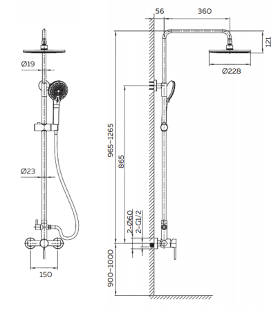 Душевая система AltroBagno Intento 030104 Cr