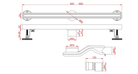 Душевой трап под плитку AltroBagno Supremo 071229 MB (60)