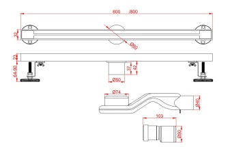 Душевой трап AltroBagno Stella 071227 BG (80)