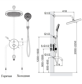 Душевая система AltroBagno Bilancia 040504 MB