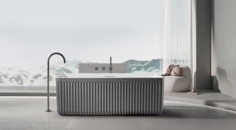 Ванна из искусственного камня AltroBagno Cinzia 090110 Cement Grey & White