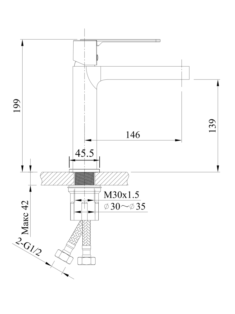 Смеситель для раковины AltroBagno Unione 0137 GM
