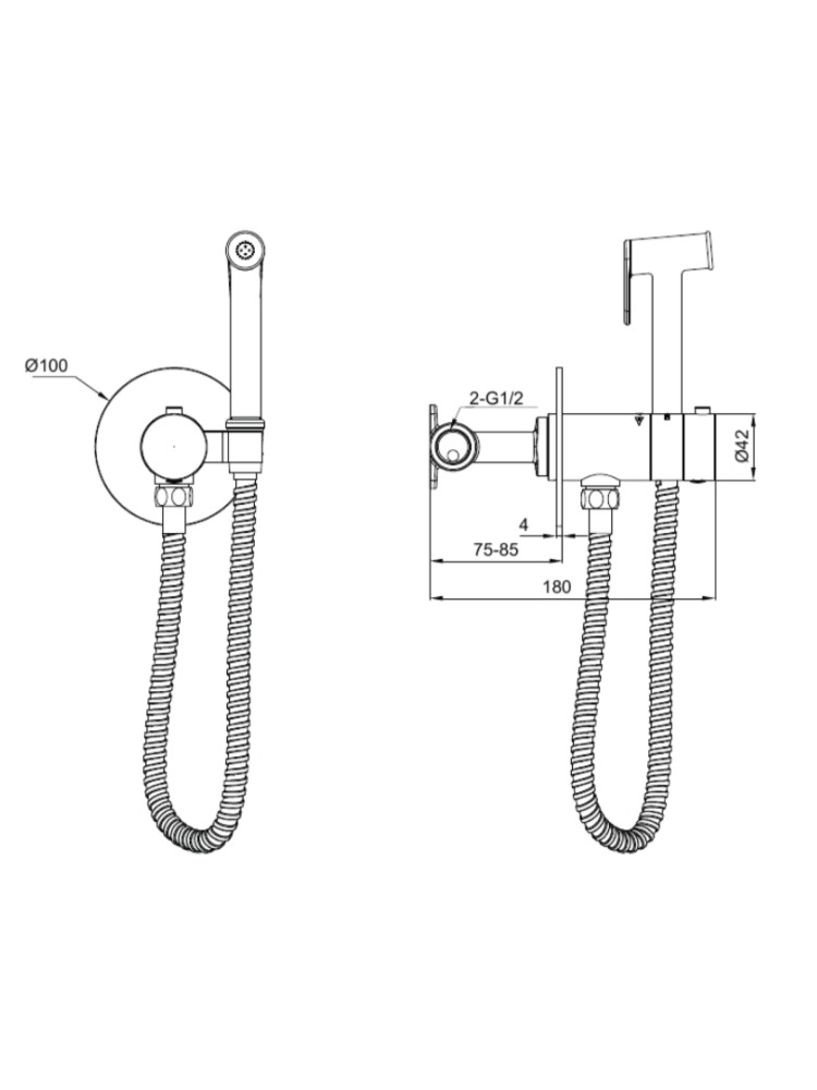 Гигиенический душ с термостатом ALTROBAGNO Оджетто (Oggetto) 060402 MB