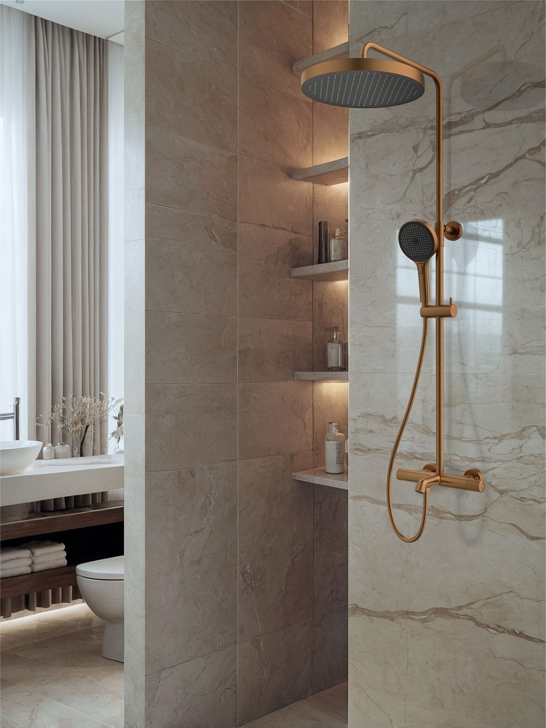 Душевая система с термостатом AltroBagno Bilancia 030431 BC