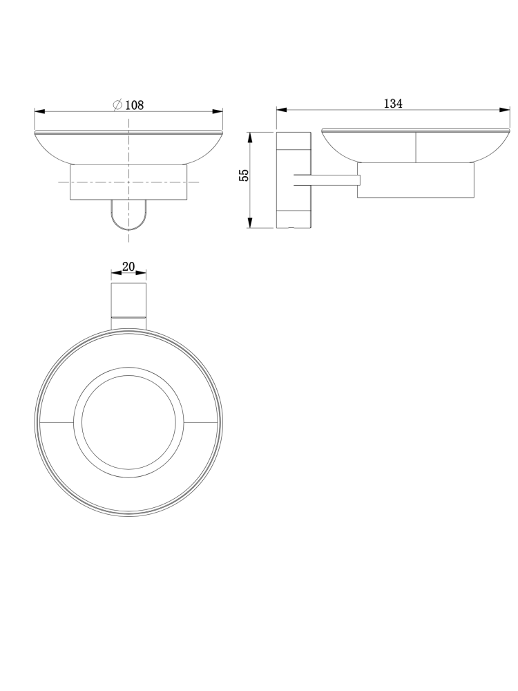 Мыльница подвесная ALTROBAGNO Люминозо (Luminoso) 080722 GM