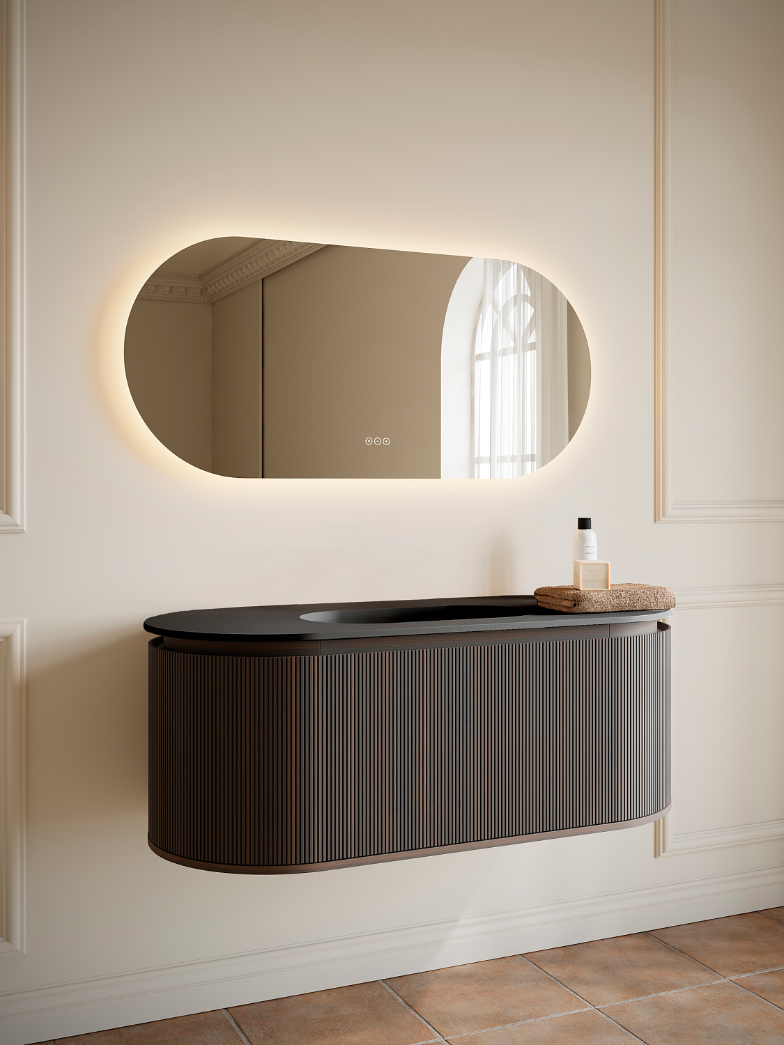 Тумба с раковиной AltroBagno Calenella 1200 Smoked Oak/Grey