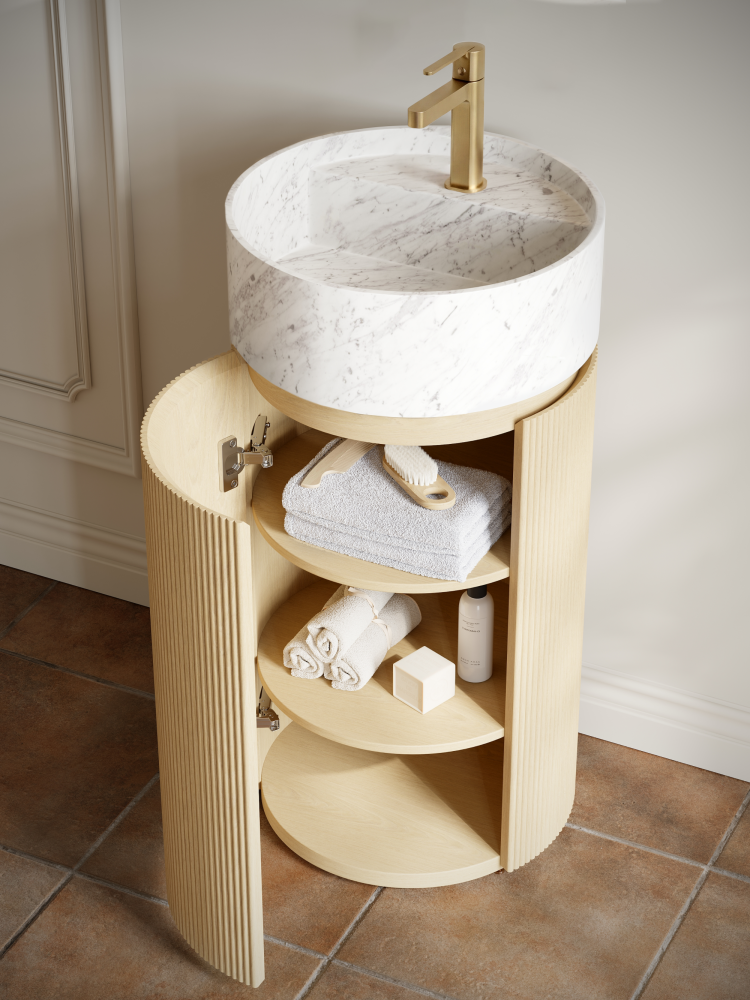 Тумба с раковиной ALTROBAGNO Чиа (Chia) 450 Natural Oak/Cararra Wt