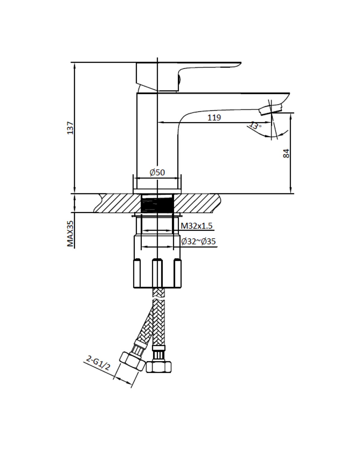 Смеситель для раковины AltroBagno Diretto 0107 Bi