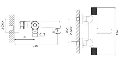 Смеситель для ванны AltroBagno Intento 0217 MW