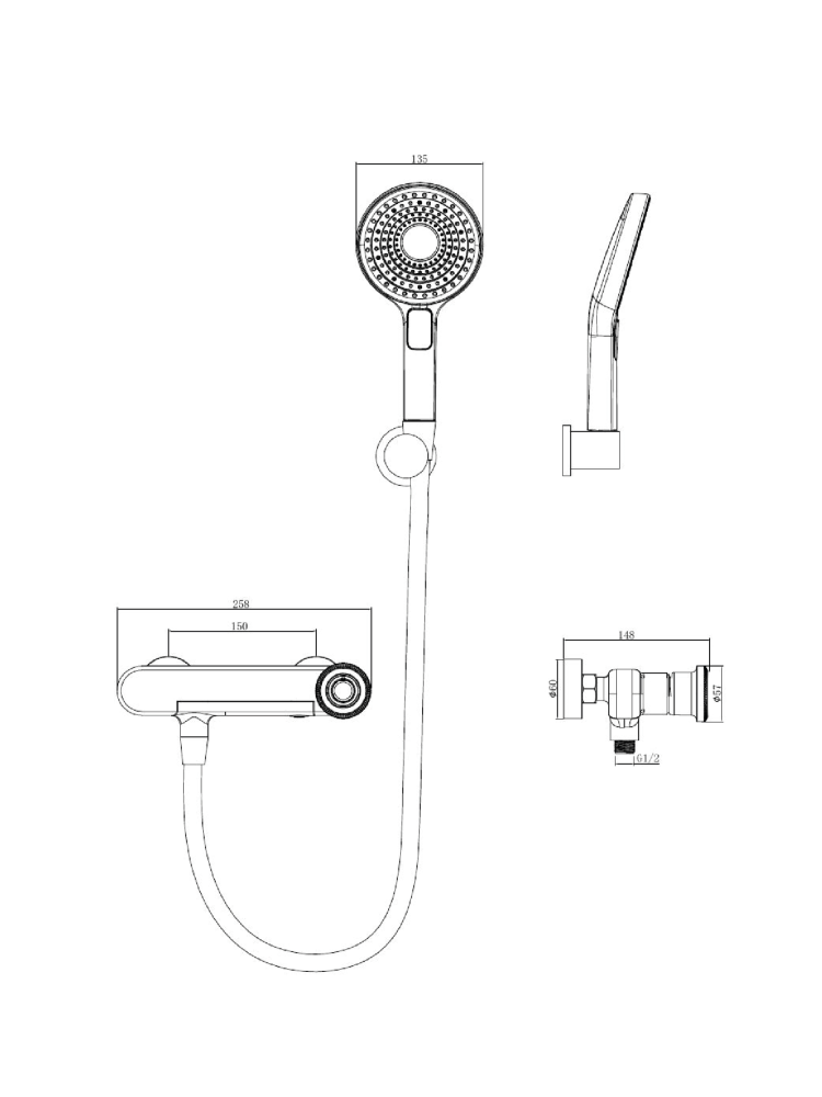 Смеситель для ванны ALTROBAGNO Рикко (Ricco) 0236 BC
