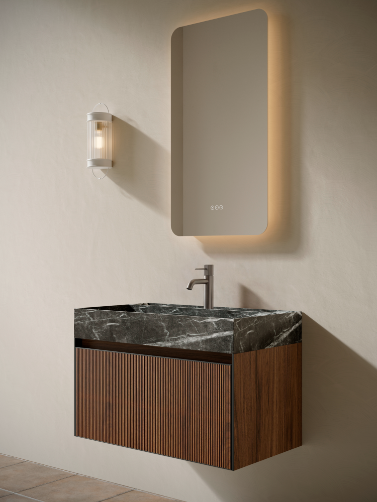 Тумба c раковиной ALTROBAGNO Пино (Pino) 800 Walnut/Italian Grey