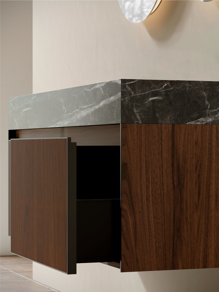 Тумба c раковиной ALTROBAGNO Пино (Pino) 1200 Walnut/Italian Grey