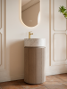 Тумба с раковиной ALTROBAGNO Чиа (Chia) 450 Velet Beige Oak/Cararra Wt