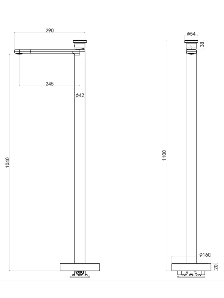 Напольный смеситель для раковины ALTROBAGNO Рикко (Ricco) 010313 MB