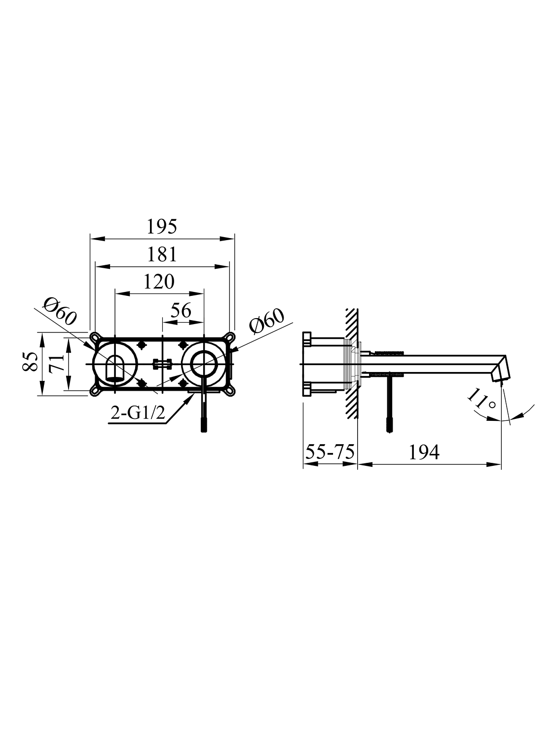 Смеситель для раковины AltroBagno Intento 010504 MW