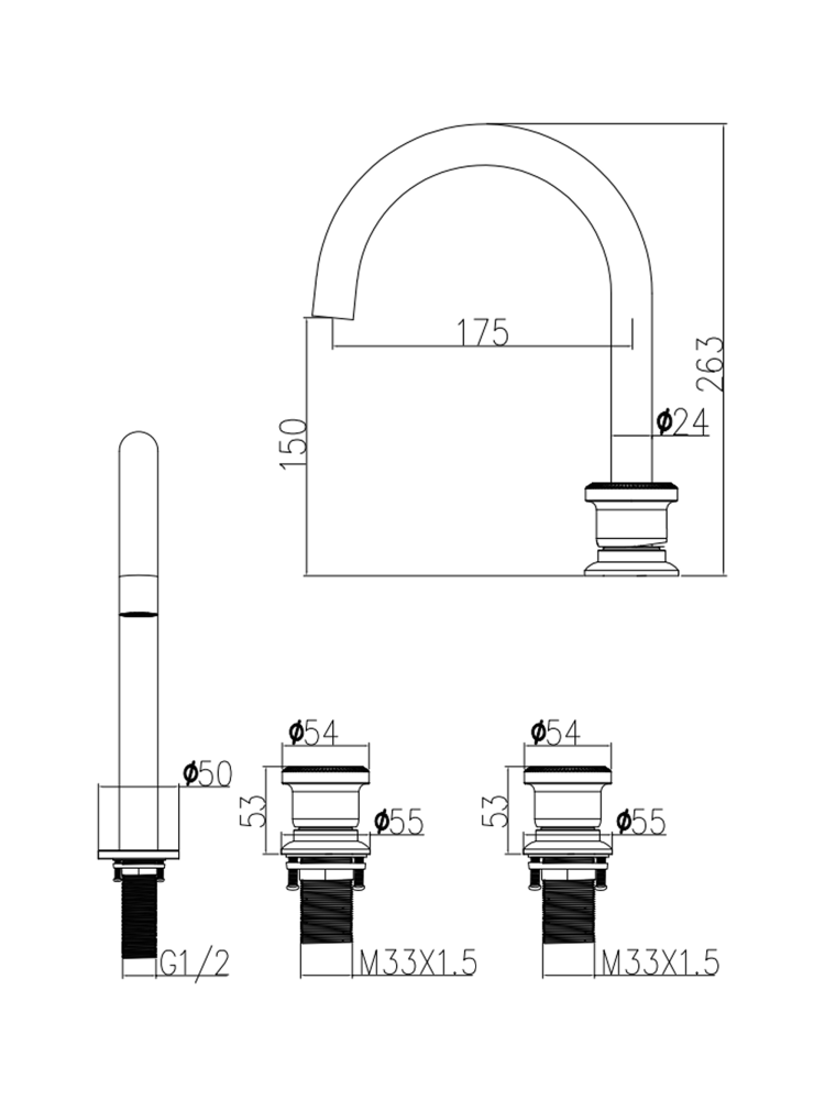 Смеситель для раковины ALTROBAGNO Рикко (Ricco) 010607 BC