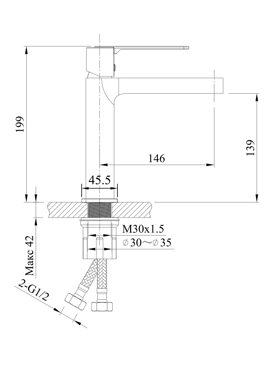 Смеситель для раковины AltroBagno Unione 0138 BC