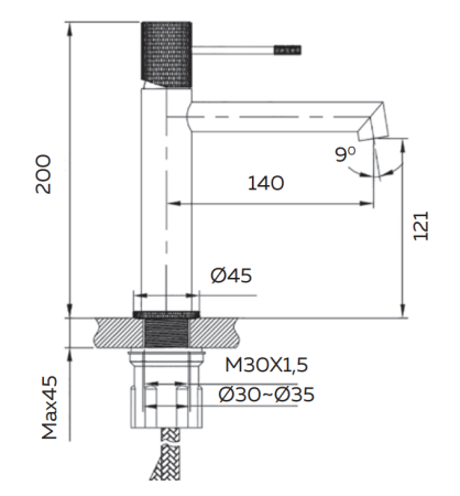 Смеситель для раковины AltroBagno Intento 0132 MW