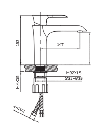 Смеситель для раковины AltroBagno Costanza 0125 Or