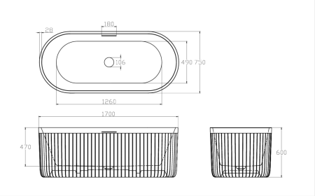 Ванна из искусственного камня AltroBagno Gianni 090213 Cream
