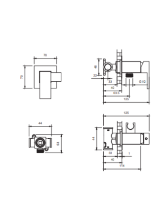 Встраиваемый гигиенический душ AltroBagno BM 060122 MB