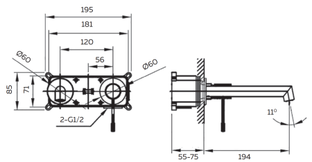 Смеситель для раковины AltroBagno Intento 010504 MW