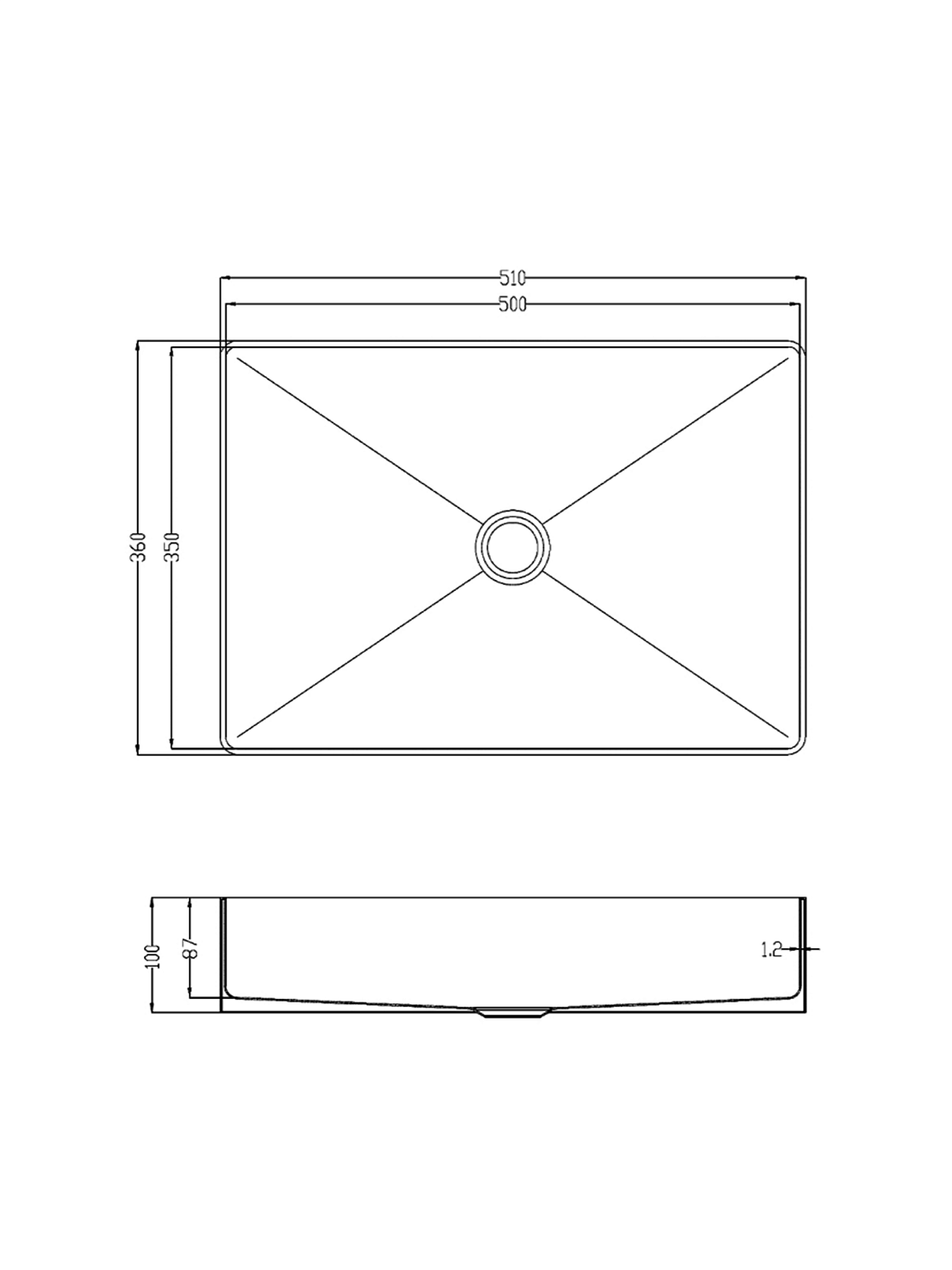 Раковина AltroBagno Astro 001018 MtGr из нержавеющей стали