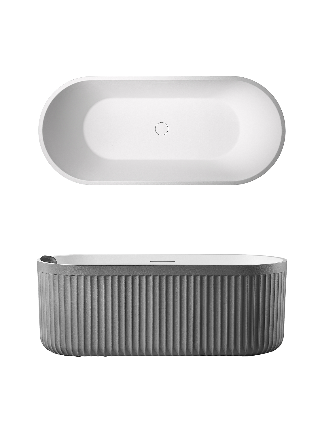 Ванна из искусственного камня AltroBagno Gianni 090215 Cement Grey & White