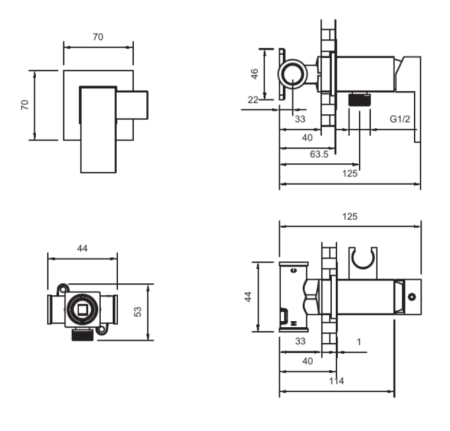 Встраиваемый гигиенический душ AltroBagno BM 060127 BG