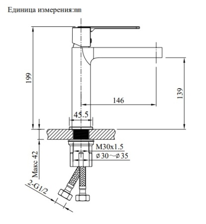Смеситель для раковины AltroBagno Unione 0137 GM